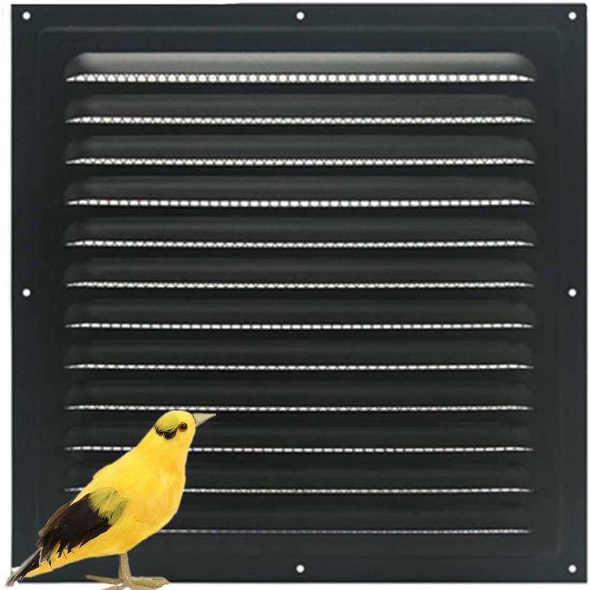 Vierkant Zwart Metalen Ventilatie Rooster 30x30 cm voor Binnen en Buiten