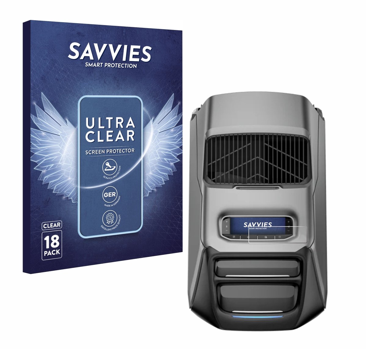 Savvies - Screenprotector voor EcoFlow Wave 3 - Folie Beschermfolie transparant 18 Stuks