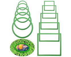 Visvoerringen voor aquarium – Set van 10 stuks, drijvende plantenringen voor zoet en zout water met ronde en vierkante vorm - Ideaal voor het voeren en scheiden van vissen.