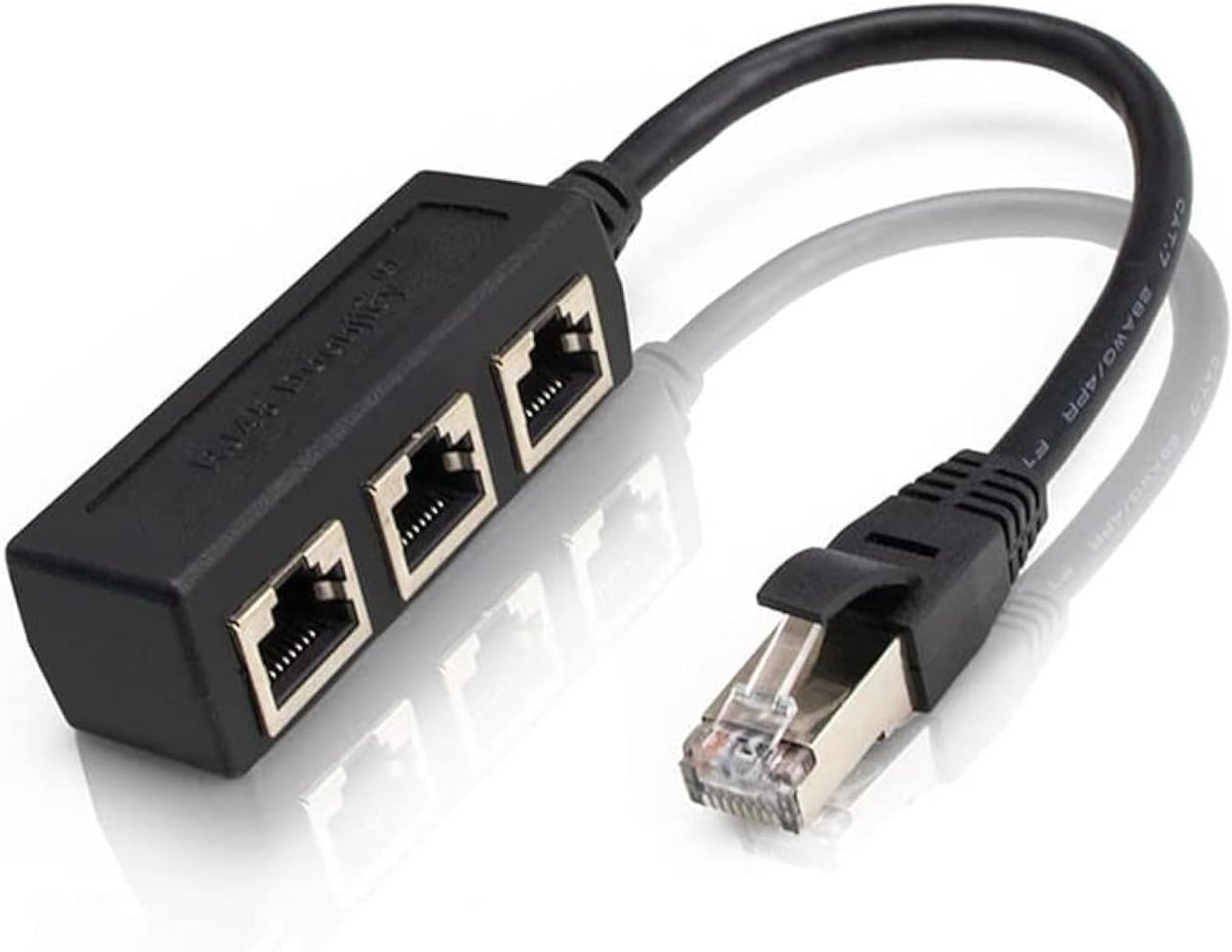 Ethernet Netwerk Splitter Adapter 1 Poort naar 3 Poorten LAN Kabel Verdeler