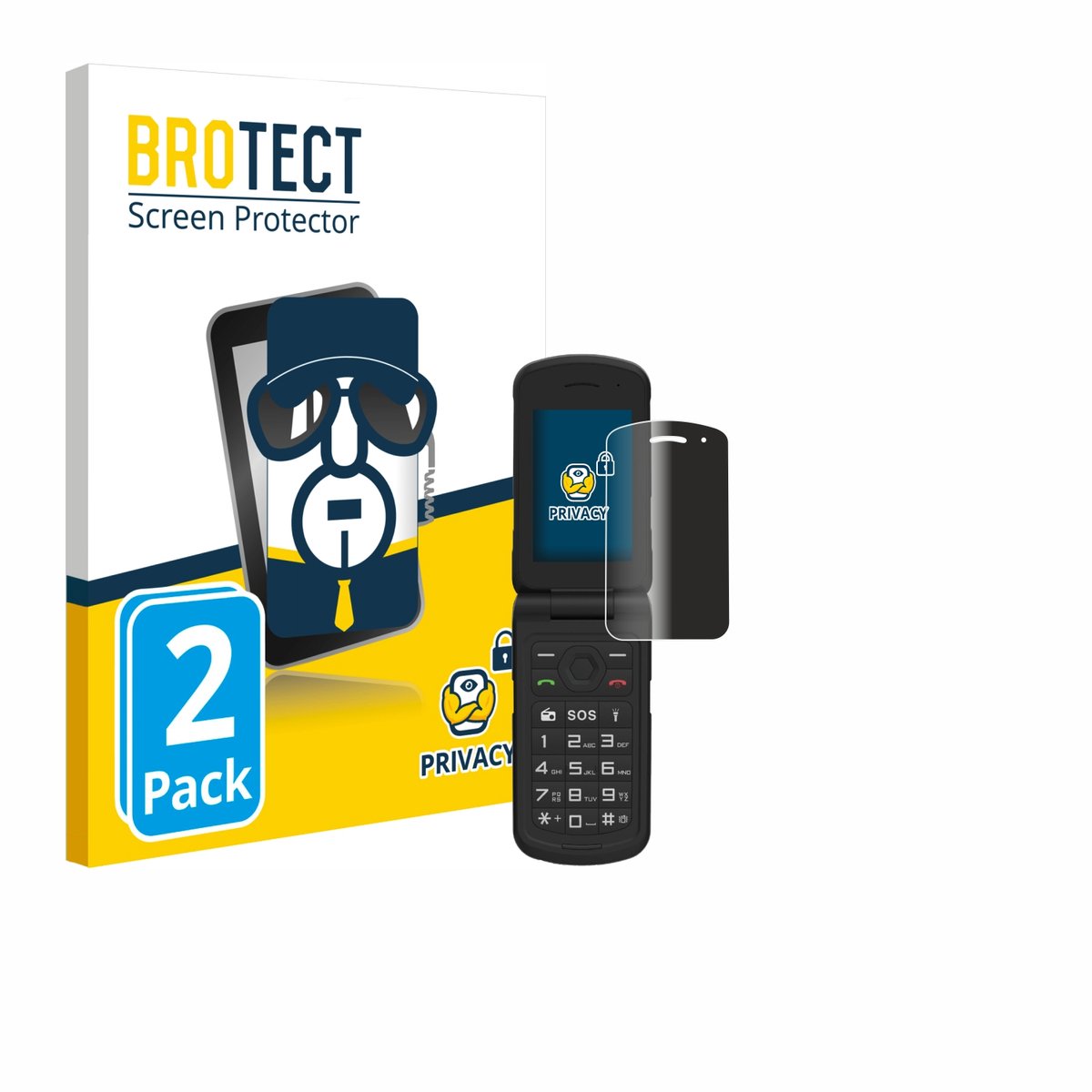 BROTECT - privacy screenprotector voor AGM M10 - Folie Beschermfolie Blauwlichtfilter 2 Stuks