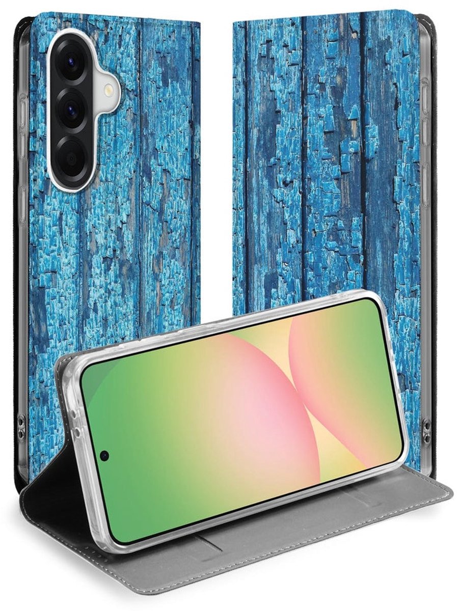 Samsung Galaxy A57 Flip Style Cover Wood Blue