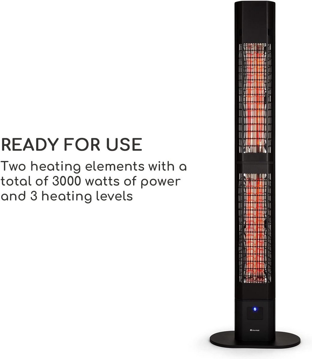 Infrarood Terrasverwarmer Staand 3000W met Afstandsbediening - Weerbestendig Buiten – foto 5