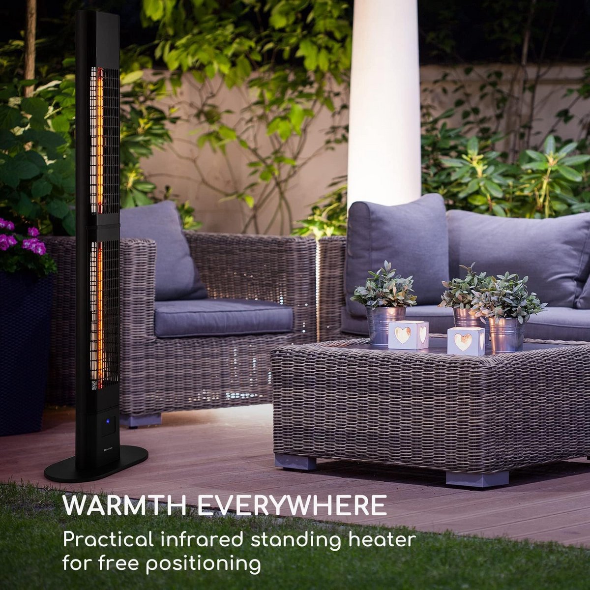 Infrarood Terrasverwarmer Staand 3000W met Afstandsbediening - Weerbestendig Buiten – foto 2