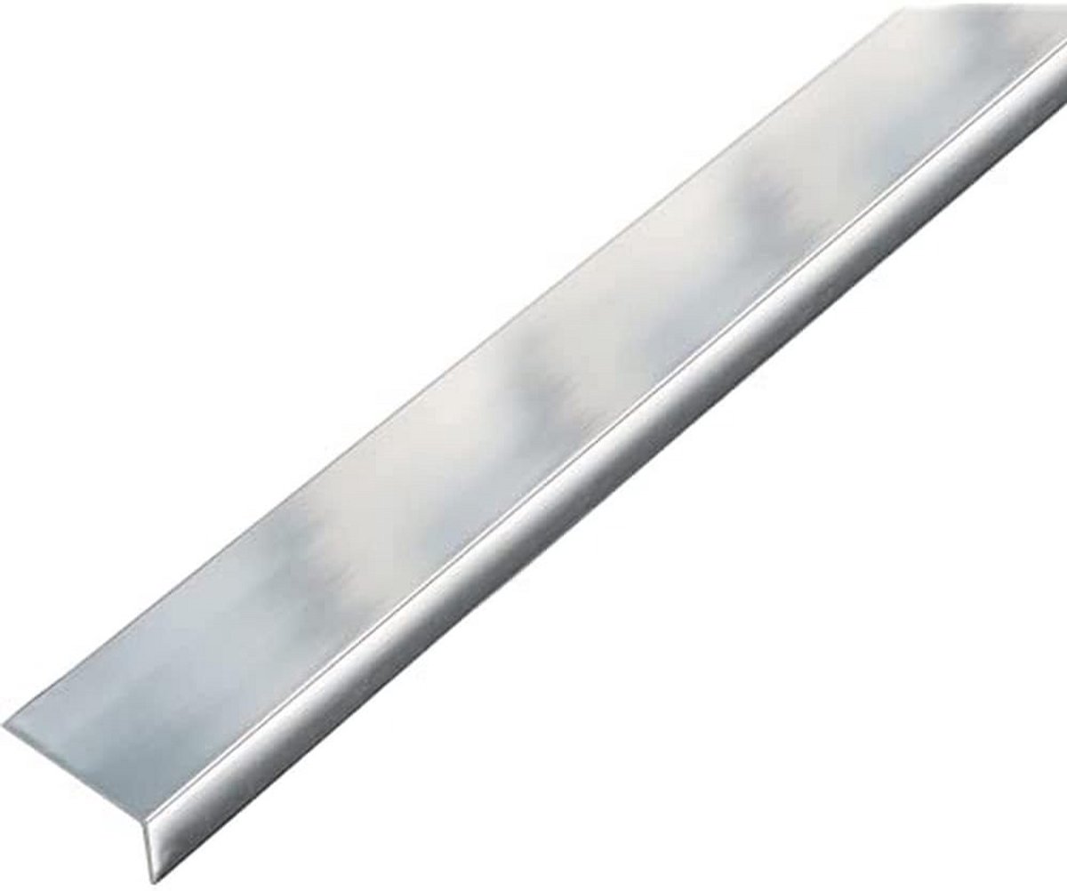 Zelfklevende Aluminium Hoekprofiel Chroom 100x1.5x1 cm voor Afwerking