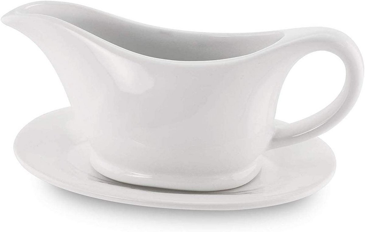Witte Keramische Juskom Set voor Sauzen en Jus