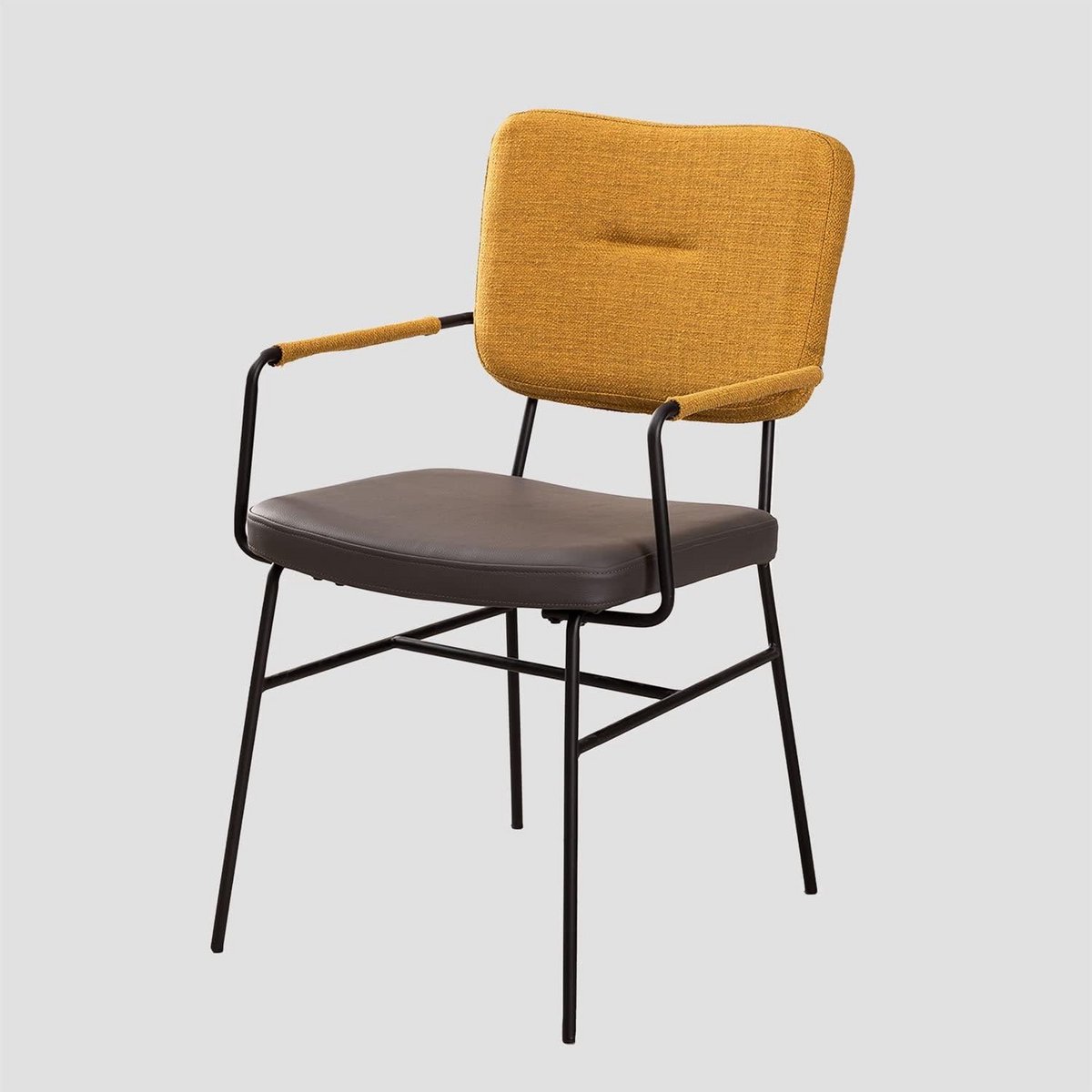 Eetkamerstoel met armleuningen - Vintage en Industrieel Design - Comfortabele Bekleding