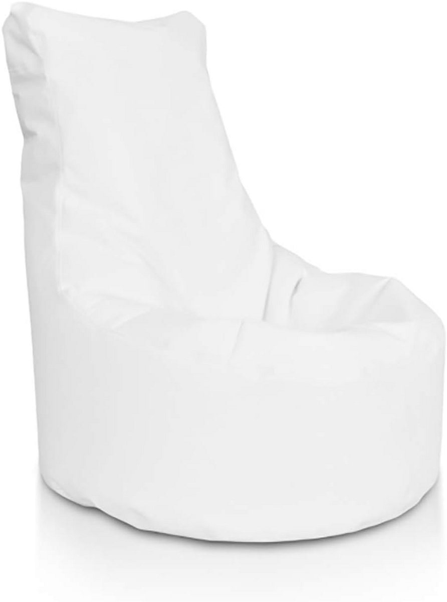 Grote Zitzak met Hoge Rugleuning 85x80 cm - Duurzaam Polyester - Binnen & Buiten Gebruik - Witte Kleur