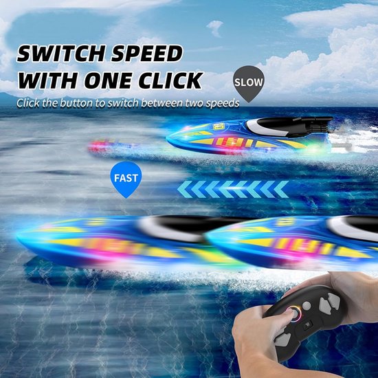 Infrarood Bestuurbare Speedboot met Stuntfunctie voor Kinderen en Volwassenen — afbeelding 5