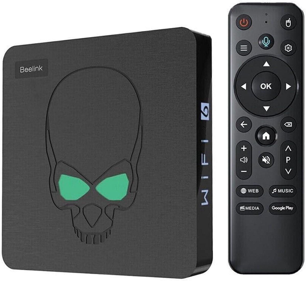 Krachtige 4K Android TV Box met 4GB RAM en 64GB Opslag, WiFi 6 en Stembediening