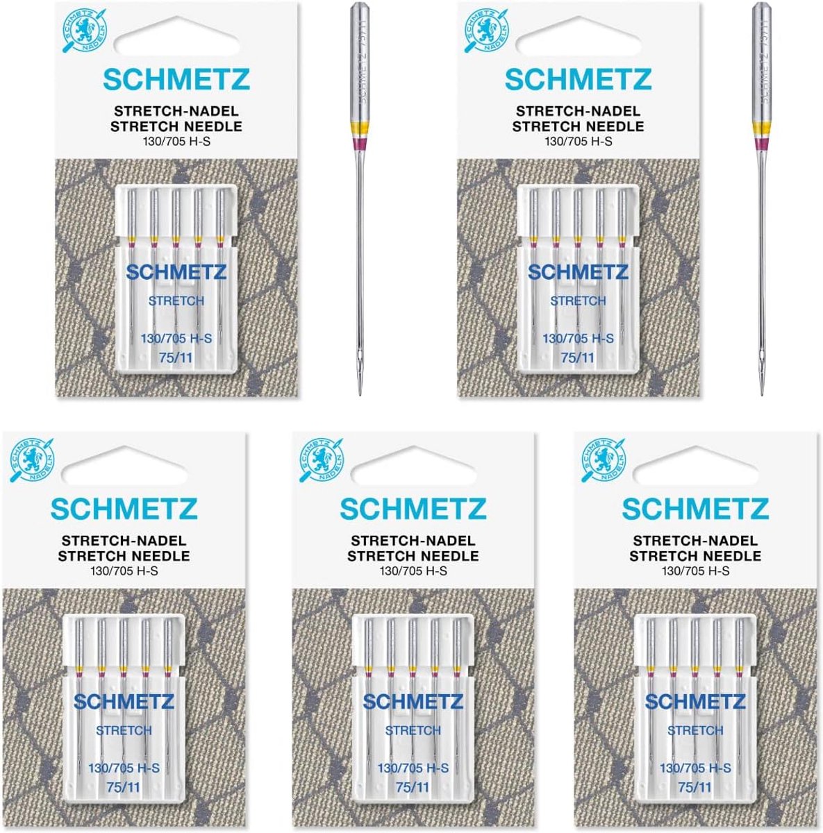 Set van 25 Naaimachinenaalden voor Stretch Stof - Universele Platte Stift (Maat 75)