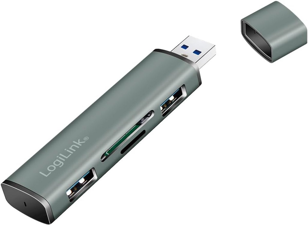 USB-C Hub met 2 Poorten en SD/microSD Kaartlezer - USB 3.2 Gen2 Snelheden