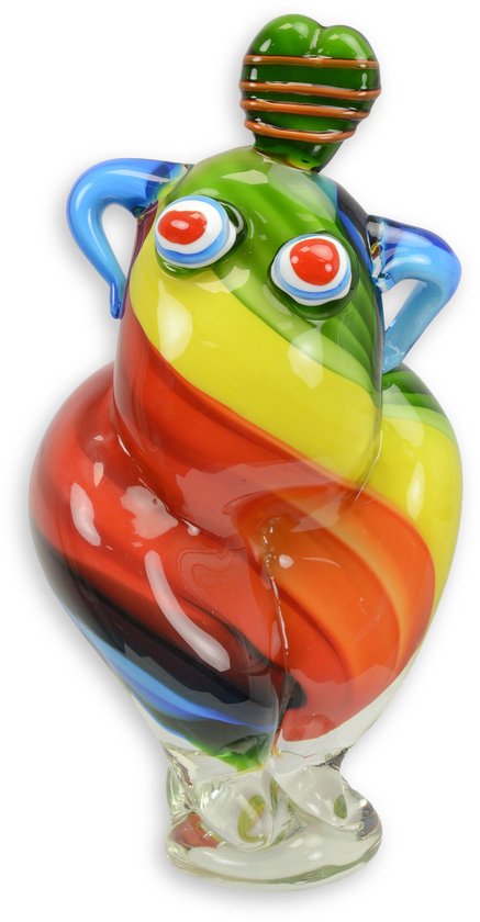 Beeld glas - Danseres Abstract Kleurrijk - Murano Stijl Sculptuur - 33 cm hoog