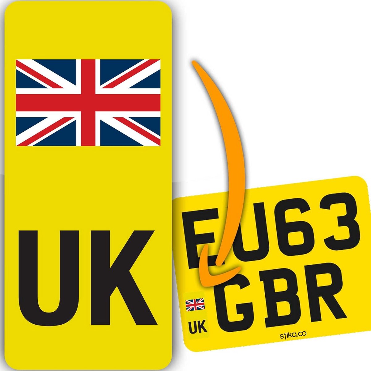 Motorfiets Nummerplaat Vinyl Sticker GB Euro Voor Europa