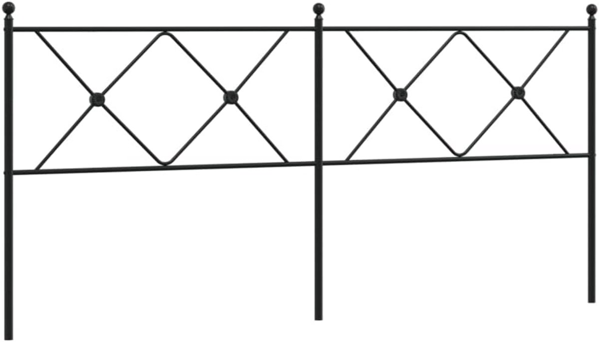 Hoofdbord Bed 180cm Metaal Zwart - Stevig Hoofdeind voor Slaapkamer