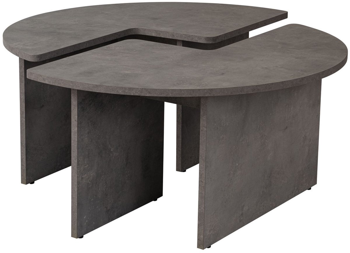 Skye Decor Houten salontafel "Moira" 90 x 90 x 41 cm - Beton grijs