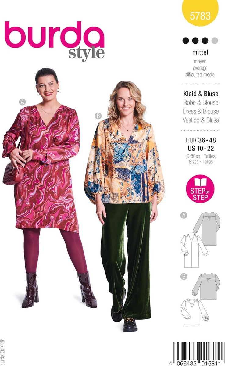 Naaipatroon Jurk of Blouse Dames - Maten 36 t/m 48