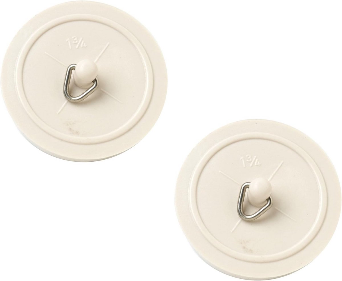 2x Universele Badkuip Stop 45mm - Witte Rubberen Doucheput Plug