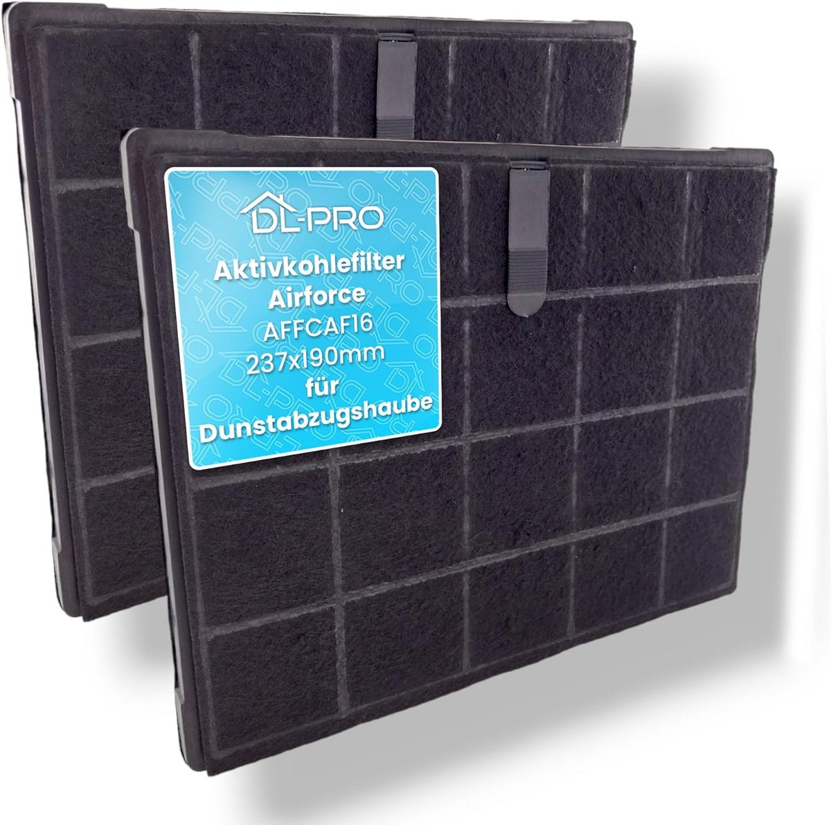 2x Koolstoffilter Afzuigkap 237 x 190 mm Rechthoekig Universeel