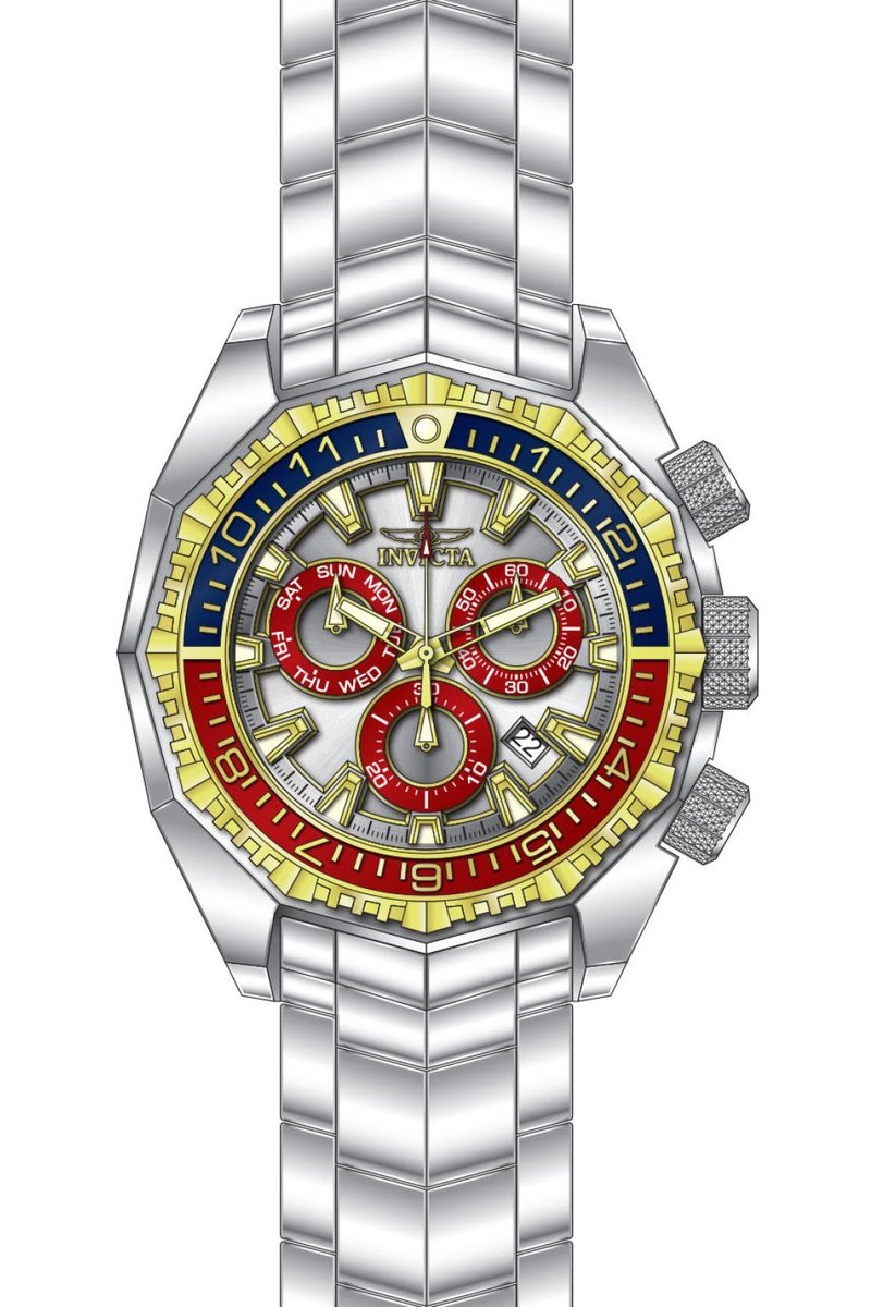 Invicta Akula 49637 Heren Horloge - Waterdicht - Analoog - Quartz Uurwerk - Roestvrij Staal met zilveren Wijzerplaat - 55mm