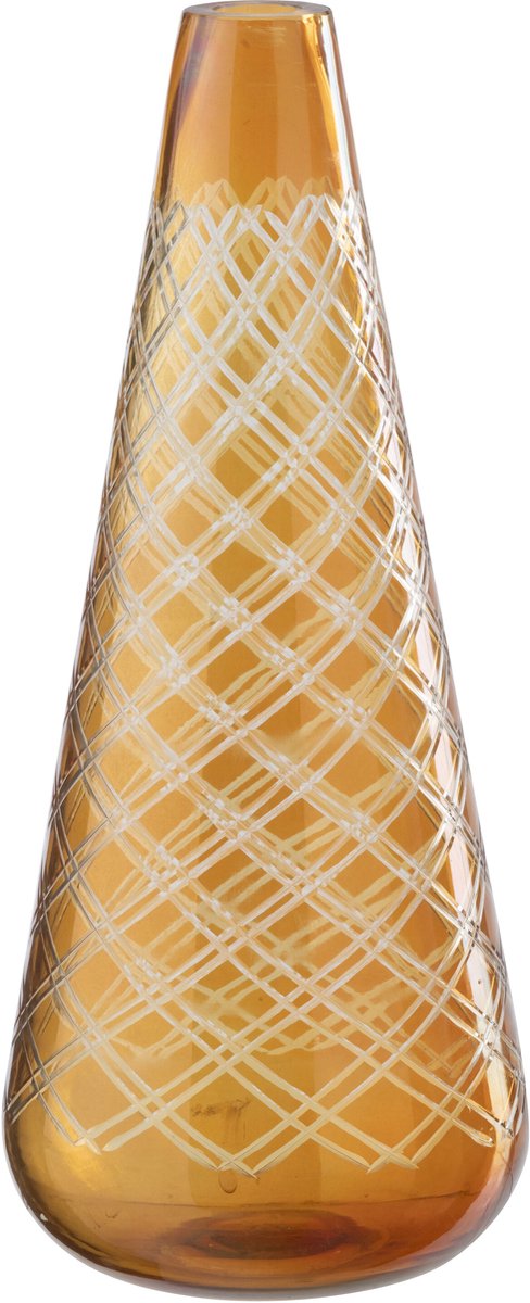 J-Line vaas - glas - goud - large