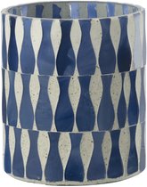 J-Line kaarshouder - glas - blauw/wit - medium