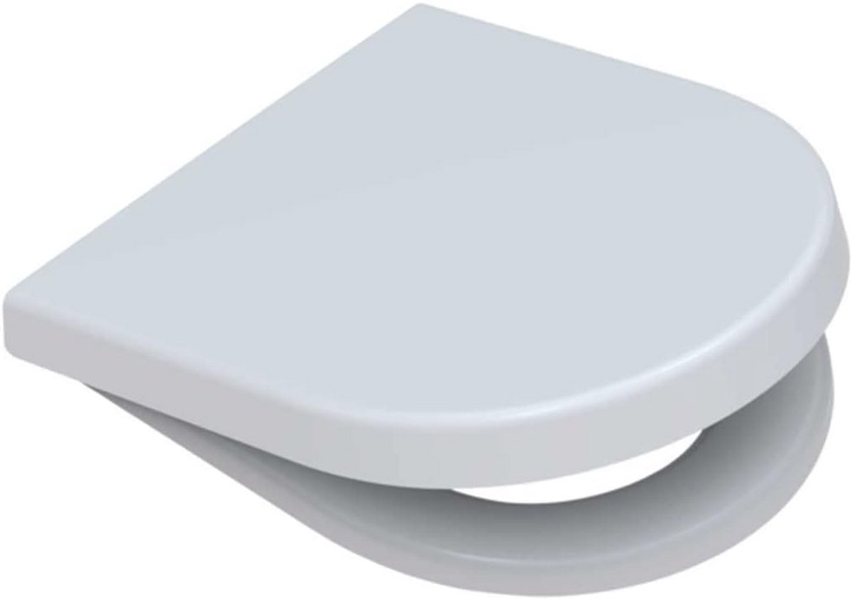 D-vormige toiletbril met softclose en afneembaar zitting voor onderhoud, wit