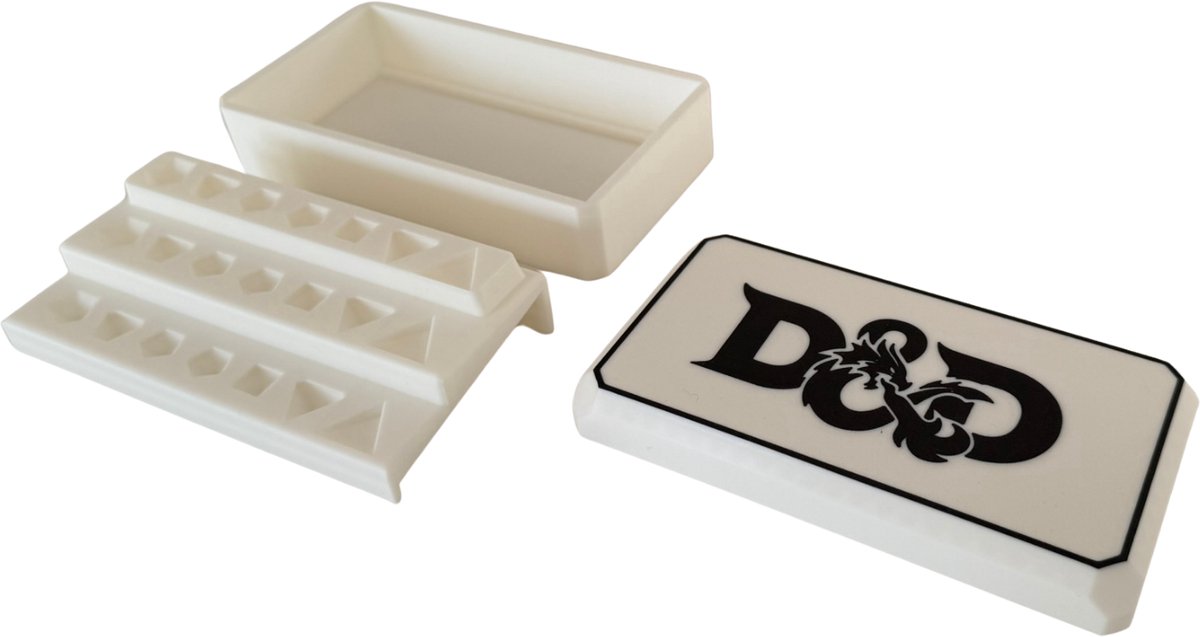 Lunar - D&D Dice Tray - Dobbelsteen Tray & Dice Box - Voor Dungeon & Dragons RPG - Wit