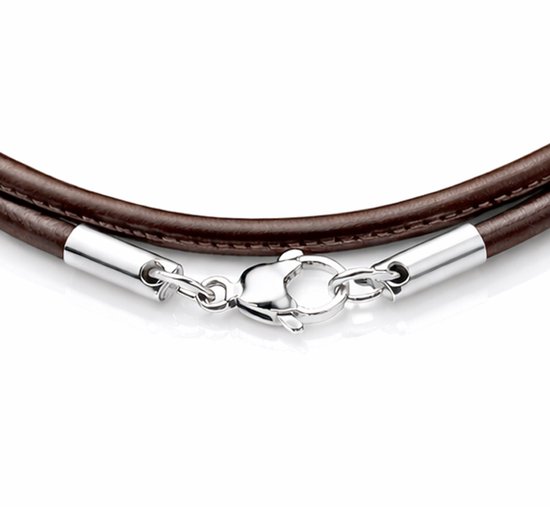 Collier en cuir - Collier cordon - Collier homme - Marron - Bijoux LGT - 2mm - 50cm
