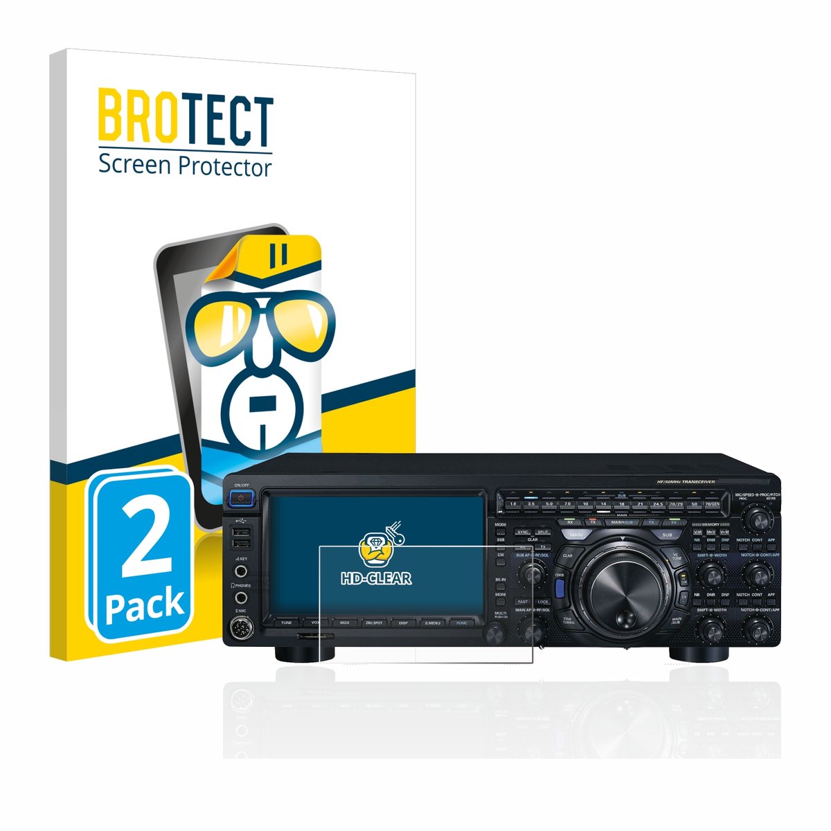 BROTECT - Screenprotector voor Yaesu FT-DX101D - Folie Beschermfolie transparant 2 Stuks