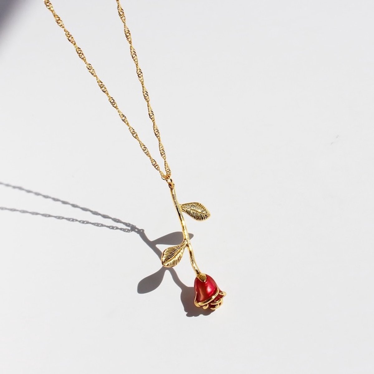 Romantische Rode Roos Sieradenset met Statement Ketting