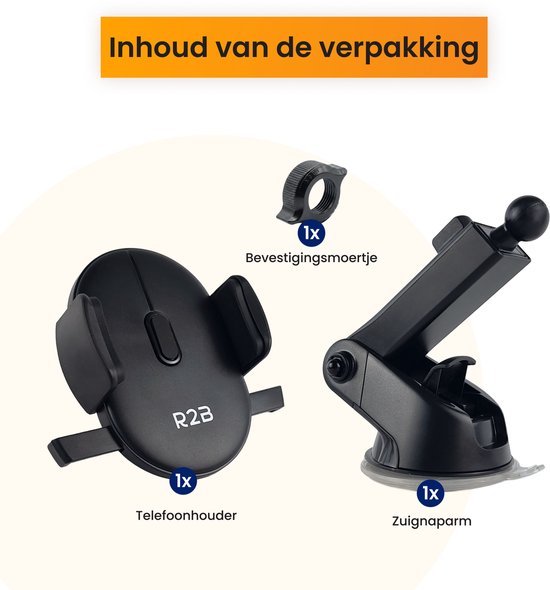 R2B GSM Houder Auto - Raam/Dashboard - Mobiel Houder Auto - Autohouder - Telefoonhouder Auto - Telefoonhouders Auto - Telefoon Houder - Auto Telefoonhouder - Phone Holder Car