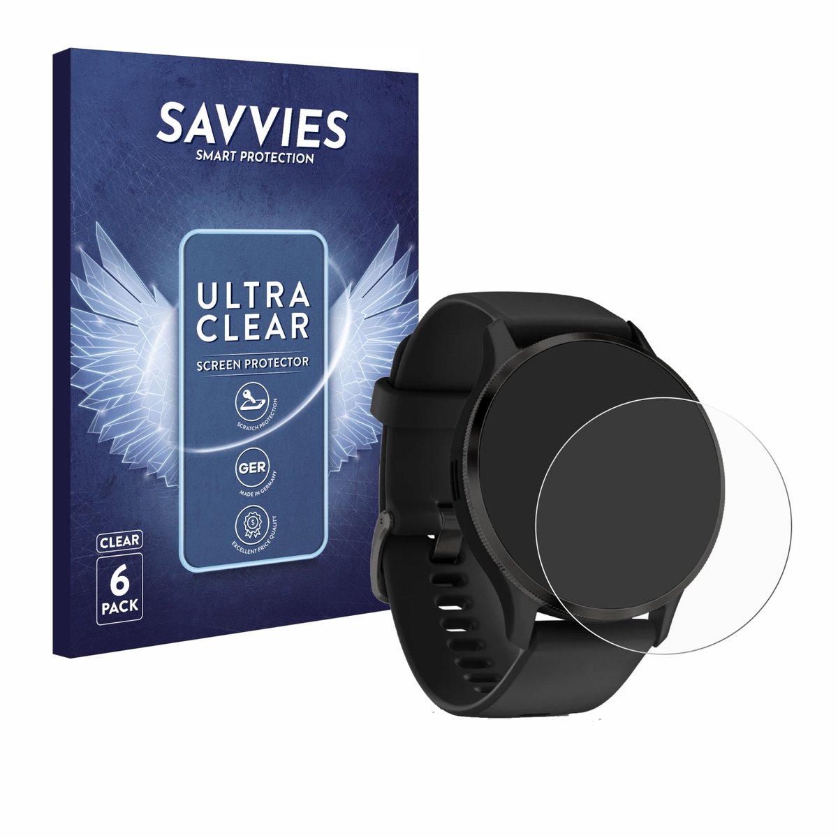 Savvies - Screenprotector voor Garmin Venu 3S - Folie Beschermfolie transparant 6 Stuks