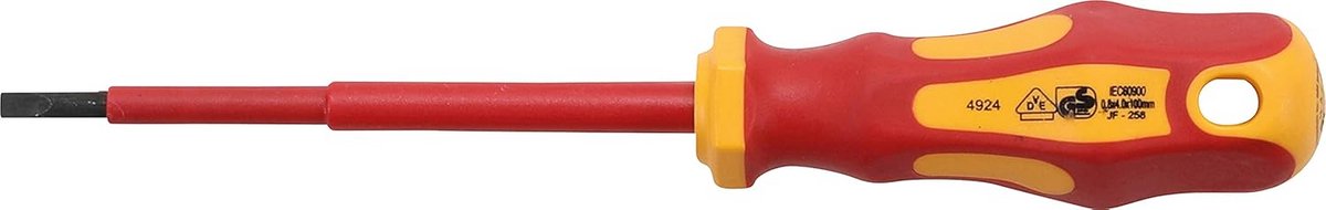 VDE Geïsoleerde Schroevendraaier Sleufkop 4mm x 100mm - ESD Veilig Gereedschap