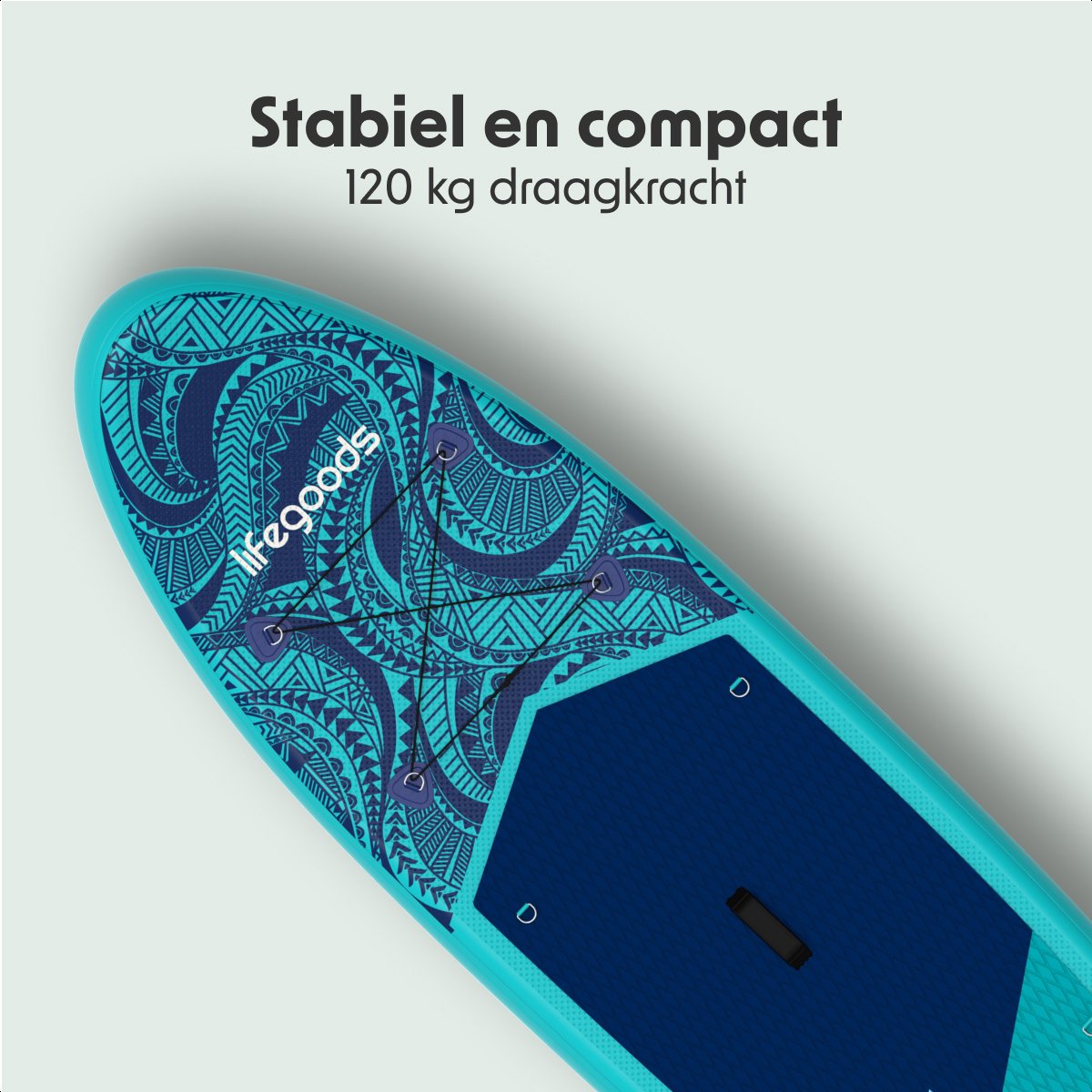 LifeGoods SUP Board Allround Compact - met Zitje - 120 KG Draagkracht - 300 x 76 cm - Opblaasbaar - Compleet SUP pakket - Blauw – foto 5
