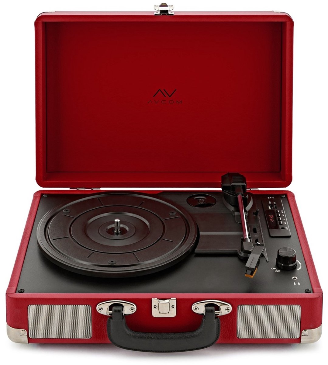 AVCOM Koffer Draaitafel met Bluetooth, Rood