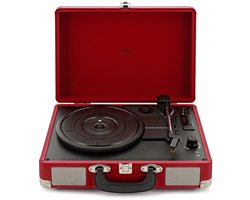 AVCOM Suitcase Turntable with Bluetooth, Red