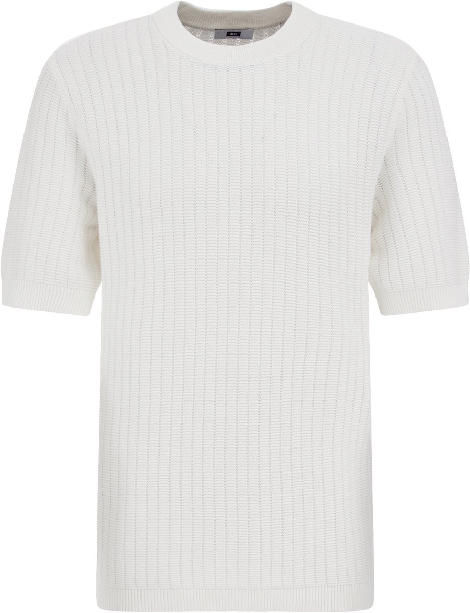 WE Fashion Heren regular fit fijngebreid T-shirt
