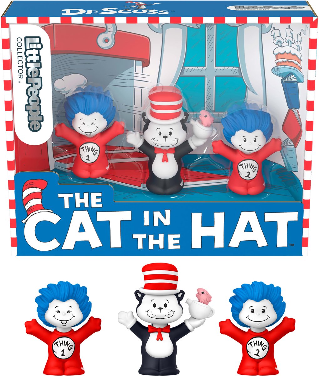 Mattel Little People verzamelset Cat in the Hat speelgoedfiguren.