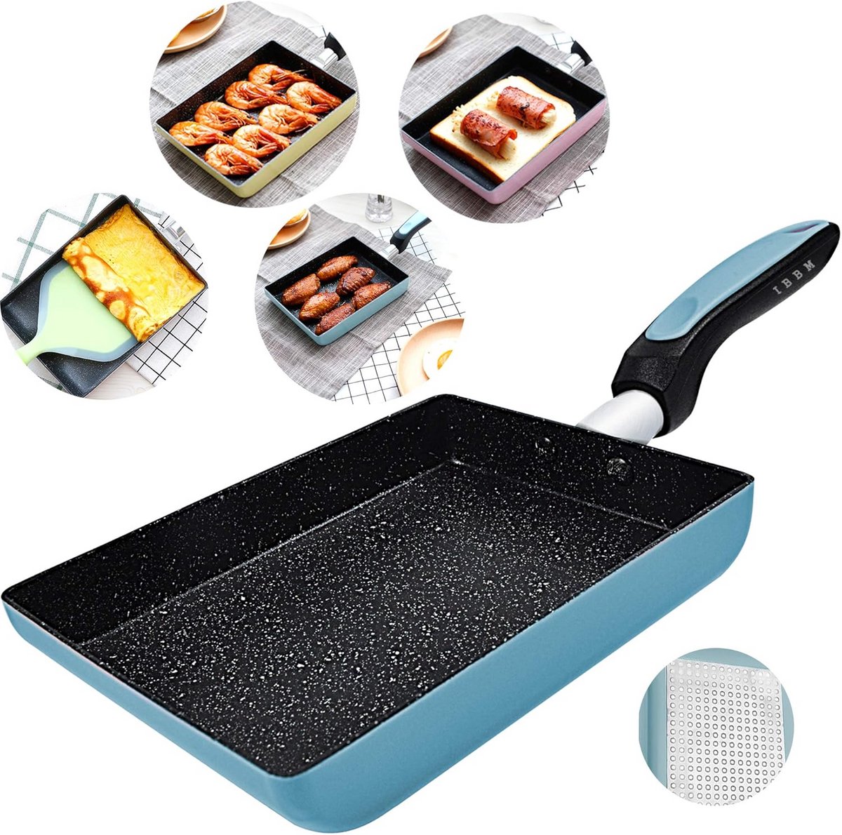 Rechthoekige Koekenpan met Antiaanbaklaag voor Japanse Omelet (Tamagoyaki)