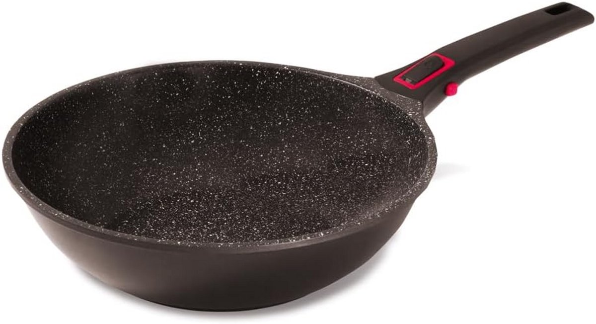 Wokpan 30 cm met Granietlook Keramische Antiaanbaklaag