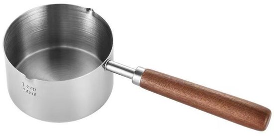 Mini saus- en melkpan - Mini koekenpan - Roestvrij staal - Met schenktuit - 250 ml - Geschikt voor inductiekookplaten - Geschikt voor sauzen, warme melk en hete olie.