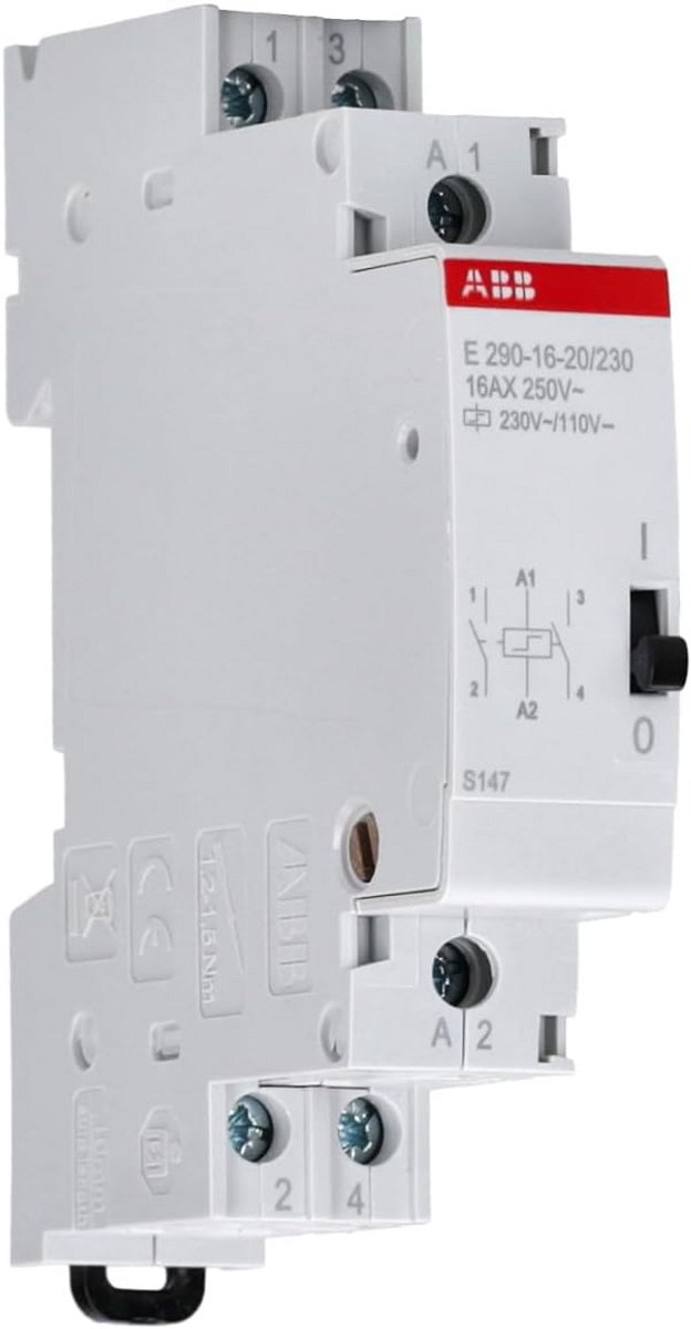 Compacte Stroomonderbreker 16A 2 Open Contacten 230V AC/110V DC