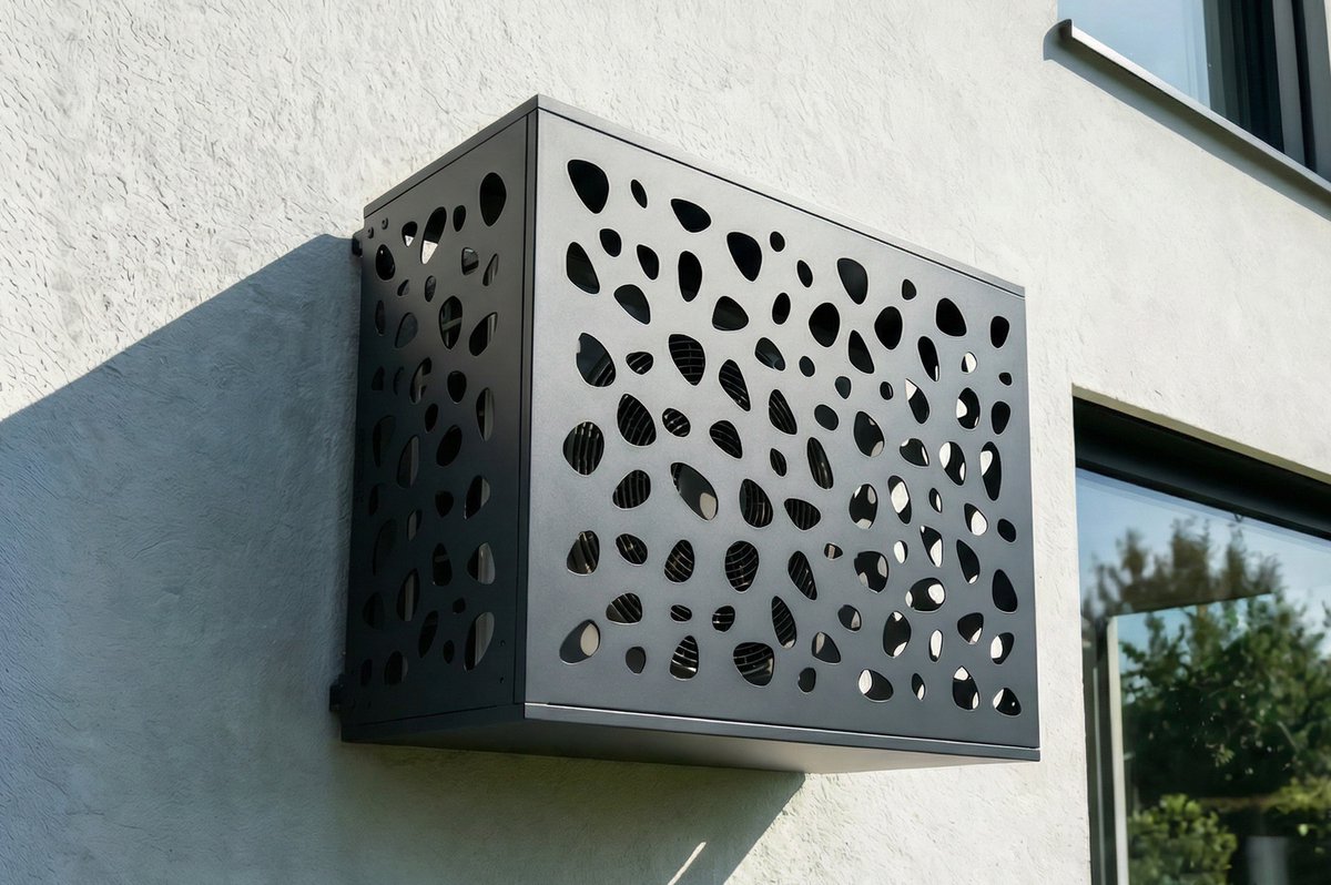 Casanoov Aneto Sunny Grijze Aluminium Afdekking Voor Airconditioner En Warmtepomp - Maat S