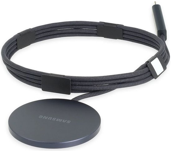 Samsung Draadloze Magnetische Oplader 25W Snellader Qi2 USB-C Magnet Charger Donkergrijs