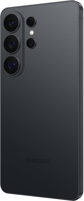 Zwarte Samsung smartphone, achterkant met vier camera's.