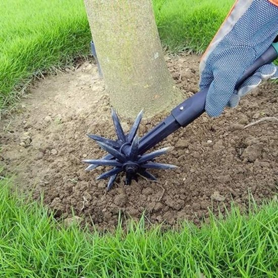 Aurixi® Gazonbeluchter - Gazon Beluchter Met Aanpasbare Grote - Gras Beluchten - Beluchter Met Afneembare Rollen - Gazonverluchter - Zwart - 24cm x 24cm x 24cm van Merkloos	 — afbeelding 2