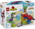 Doos van LEGO Duplo Spidey-Rex vs. Green Goblin met speelgoed.