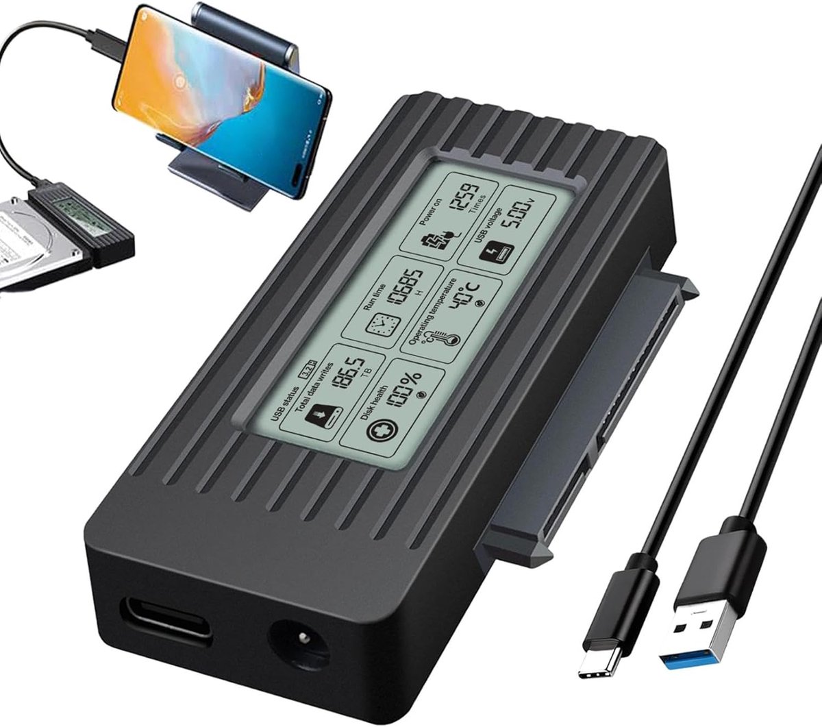 Harde schijf adapter - Externe schijf dock - Snelle dataoverdracht - Tot 16 TB ondersteuning