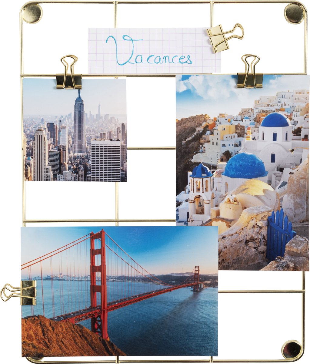 Exacompta 4x Vergulde metalen fotolijst - Formaat 21,7x28x1cm - Goud - 12355E